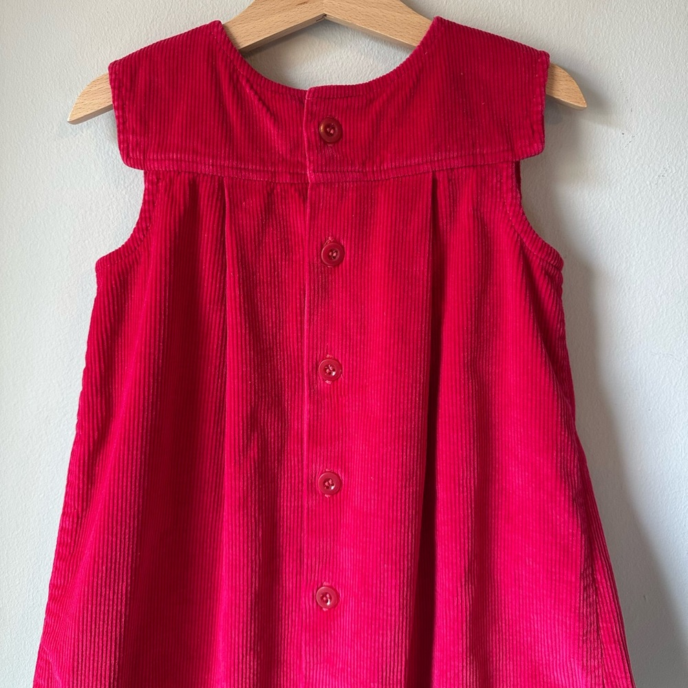 Mine Alone Raspberry Corduroy Pleated Pinafore Dress Size 4T - Picture 8 of 16